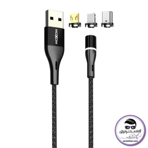 کابل تبدیل USB به لایتنینگ/ microUSB /USB-C موکسوم مدل MX-CB37 طول 1 متر
