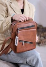 کیف دستی - دوشی اسپرت مردانه چرم صنعتی David Jones سایز بزرگ